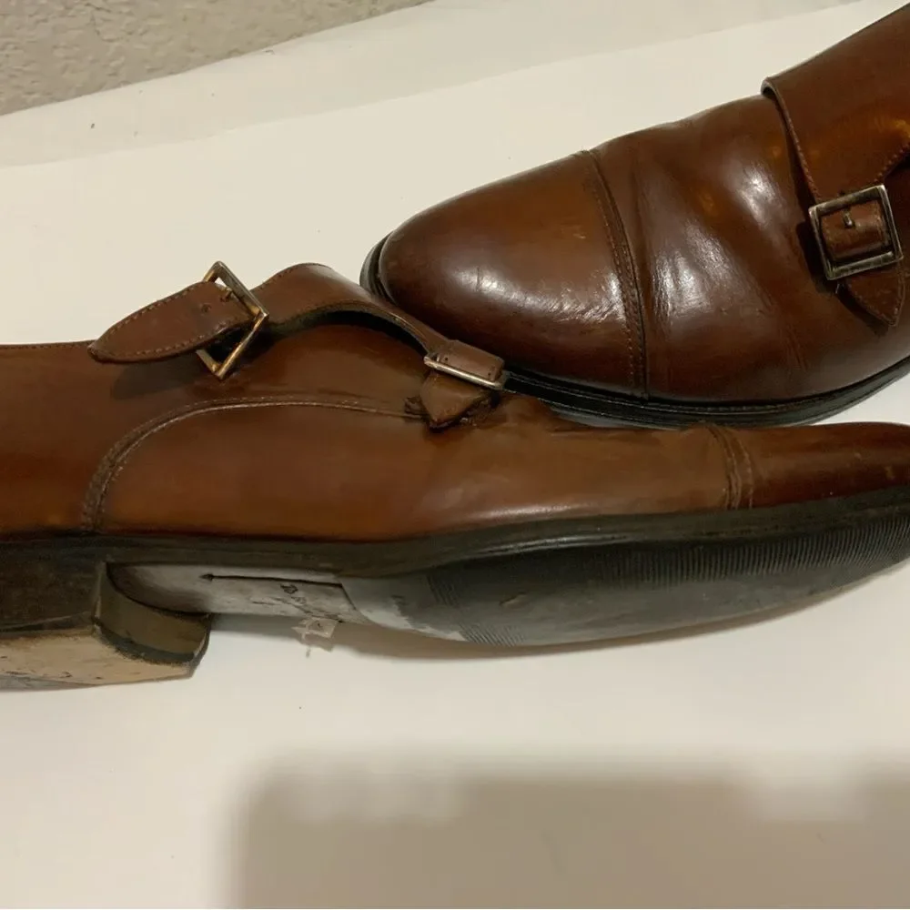 To Boot New York Men’s 8 brown leather double monk strap cap-toe dress shoes
